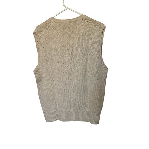 Country Cottons Cross Creek Men's Sweater Vest Cream Size M Silk Cotton Blend - Picture 3 of 8